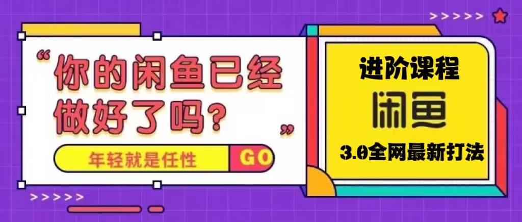 火爆全网的咸鱼玩法进阶课程，单号日入1K的咸鱼进阶课程-网创资源库