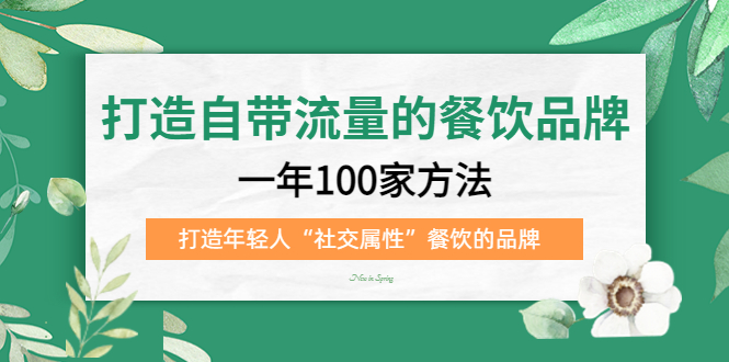 打造自带流量的餐饮品牌：一年100家方法 打造年轻人“社交属性”餐饮的品牌-网创资源库