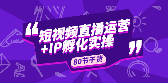 短视频直播运营+IP孵化实战：80节干货实操分享-网创资源库