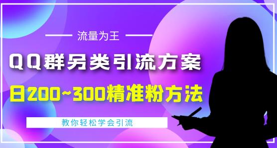 QQ群另类引流方案，日200~300精准粉方法，外面收费888￼-网创资源库