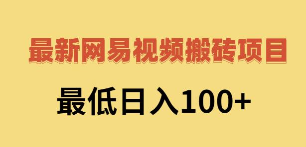 2022网易视频搬砖赚钱，日收益120（视频教程+文档）￼-网创资源库