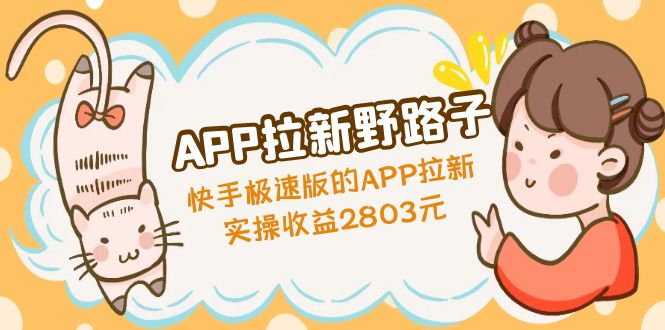 APP拉新野路子：快手极速版的APP拉新赚，实操收益2803元-网创资源库