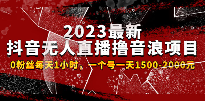 2023最新抖音无人直播撸音浪项目，0粉丝每天1小时，一个号一天1500-2000元 -网创资源库