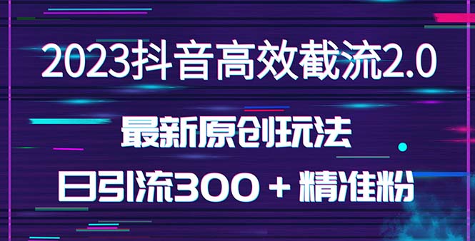 日引300＋创业粉，独家抖音高效截流2.0玩法（价值1280）-网创资源库