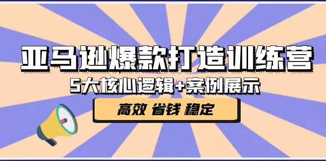 亚马逊爆款打造训练营：5大核心逻辑+案例展示 打造爆款链接 高效 省钱 稳定-网创资源库