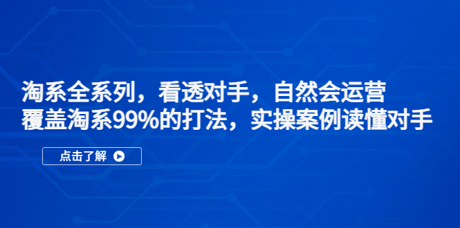 淘系全系列，看透对手，自然会运营，覆盖淘系99%·打法，实操案例读懂对手-网创资源库