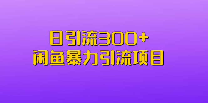 日引流300+闲鱼暴力引流项目-网创资源库