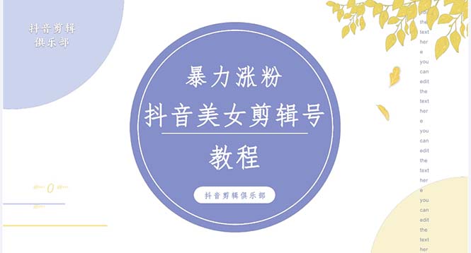 抖音快手暴力涨粉美女混剪视频教程 百分百过原创图片教程 附带违规申诉方法-网创资源库