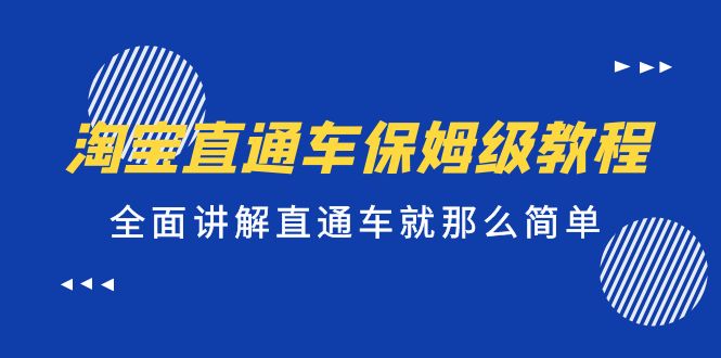 淘宝直通车保姆级教程，全面讲解直通车就那么简单！-网创资源库