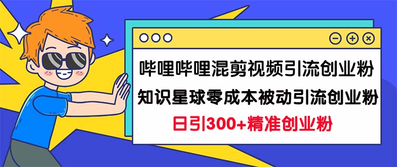 哔哩哔哩混剪视频引流创业粉日引300+知识星球零成本被动引流创业粉一天300+-网创资源库