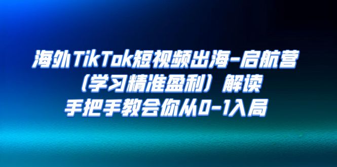 海外TikTok短视频出海-启航营（学习精准盈利）解读，手把手教会你从0-1入局-网创资源库