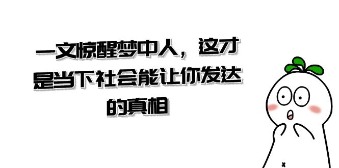 某公众号付费文章《一文 惊醒梦中人，这才是当下社会能让你发达的真相》-网创资源库