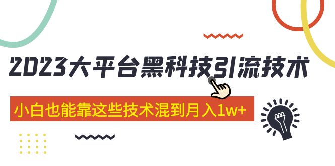 价值4899的2023大平台黑科技引流技术 小白也能靠这些技术混到月入1w+29节课-网创资源库