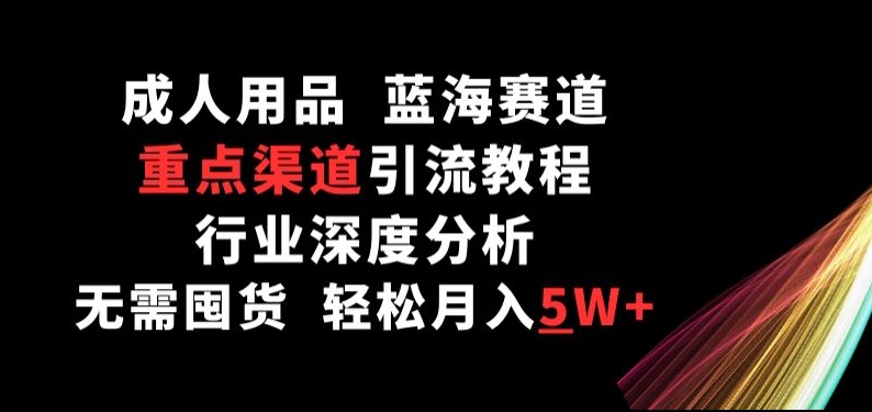 成人用品，蓝海赛道，重点渠道引流教程，行业深度分析，无需囤货，轻松月入5W+-网创资源库