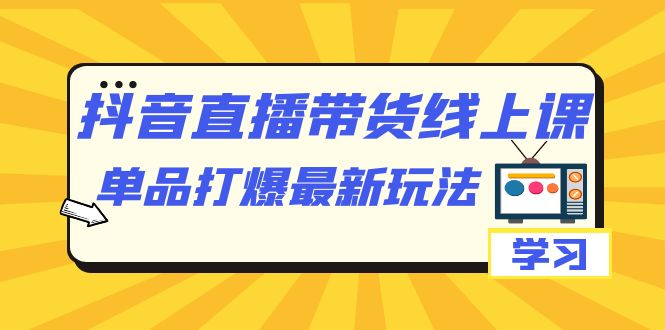 抖音·直播带货线上课，单品打爆最新玩法（12节课）-网创资源库