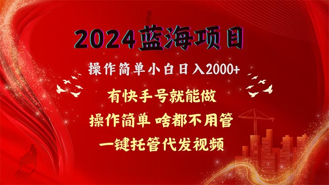 （10693期）2024蓝海项目，网盘拉新，操作简单小白日入2000+，一键托管代发视频，…-网创资源库