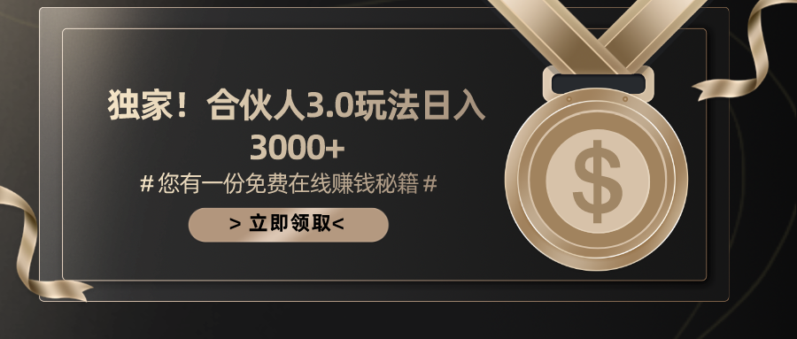 （10727期）游戏合伙人3.0，日入3000+，无限扩大的蓝海项目-网创资源库