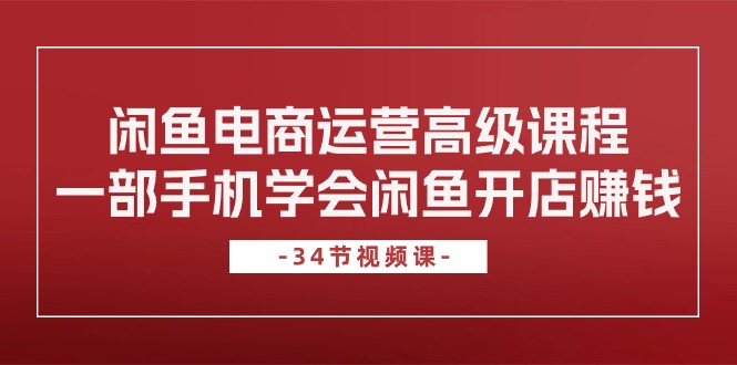 （10686期）闲鱼电商运营高级课程，一部手机学会闲鱼开店赚钱（34节课）-网创资源库