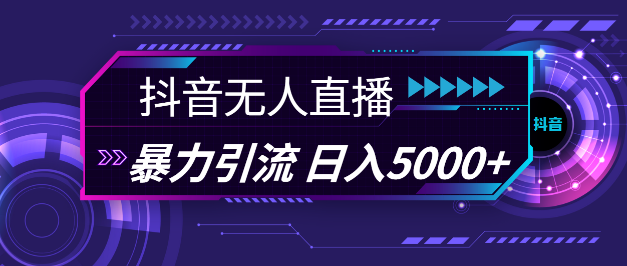 抖音无人直播，暴利引流，日入5000+-网创资源库