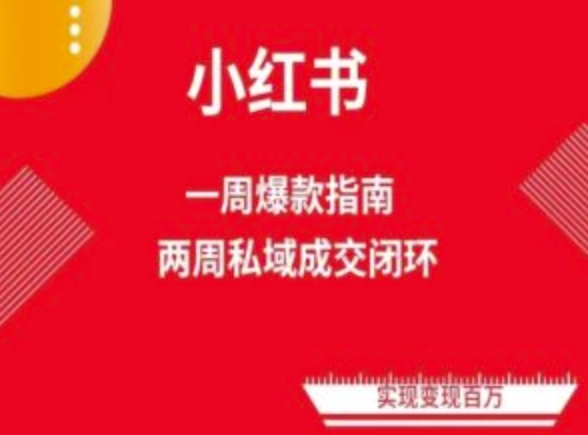 爆款小红书免费流量体系课程(两周变现)，小红书电商教程-网创资源库