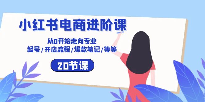 小红书电商进阶课：从0开始走向专业 起号/开店流程/爆款笔记/等等（20节）-网创资源库