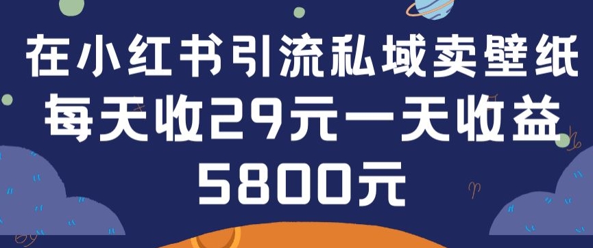 在小红书引流私域卖壁纸每张29元单日最高卖出200张(0-1搭建教程)-网创资源库