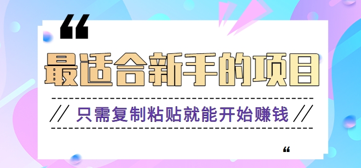 2024最适合新手操作的项目，新手小白只需复制粘贴就能开始赚钱【视频教程+软件】-网创资源库