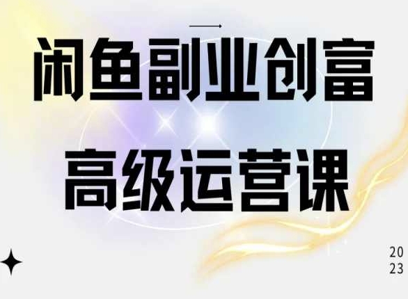 闲鱼电商运营高级课程，一部手机学会闲鱼开店赚钱-网创资源库