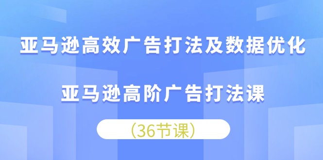 （10649期）亚马逊高效广告打法及数据优化，亚马逊高阶广告打法课-网创资源库