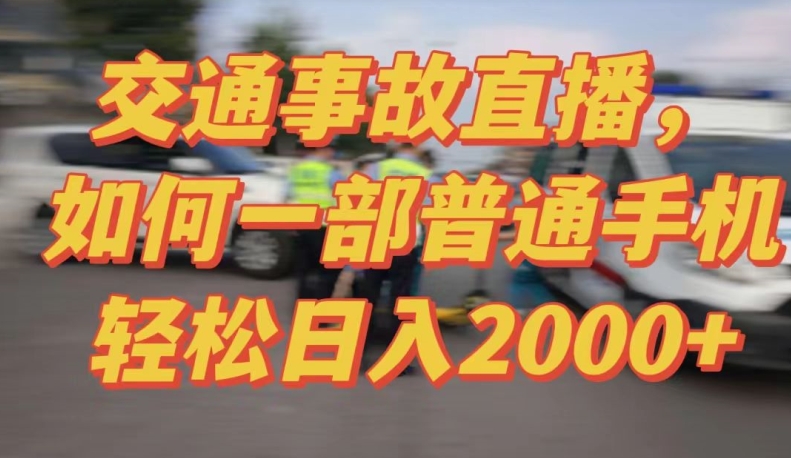 2024最新玩法半无人交通事故直播，实战式教学，轻松日入2000＋，人人都可做-网创资源库