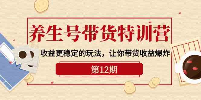 养生号带货特训营【12期】收益更稳定的玩法，让你带货收益爆炸（9节直播课）-网创资源库