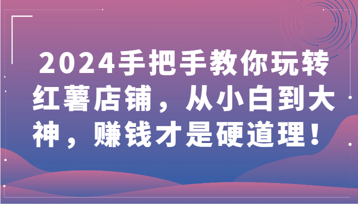 2024手把手教你玩转红薯店铺，从小白到大神，赚钱才是硬道理！-网创资源库