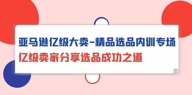 亚马逊亿级大卖精品选品内训专场，亿级卖家分享选品成功之道-网创资源库