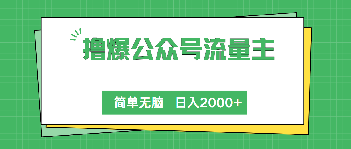 （10310期）撸爆公众号流量主，简单无脑，单日变现2000+-网创资源库