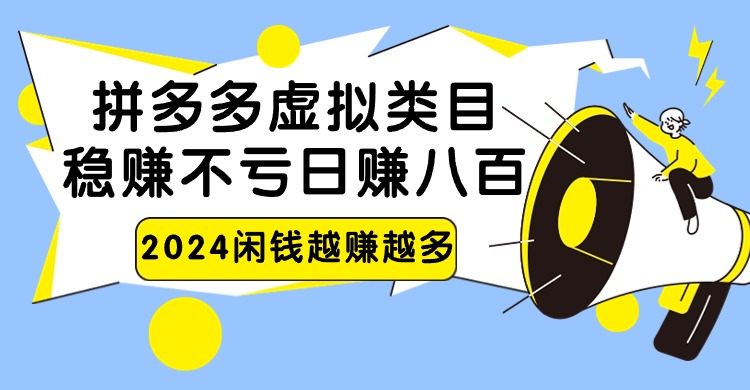 2024拼多多虚拟类目，日赚八百无本万利-网创资源库