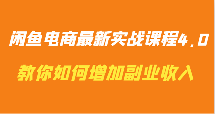 闲鱼电商最新实战课程4.0-教你如何快速增加副业收入-网创资源库