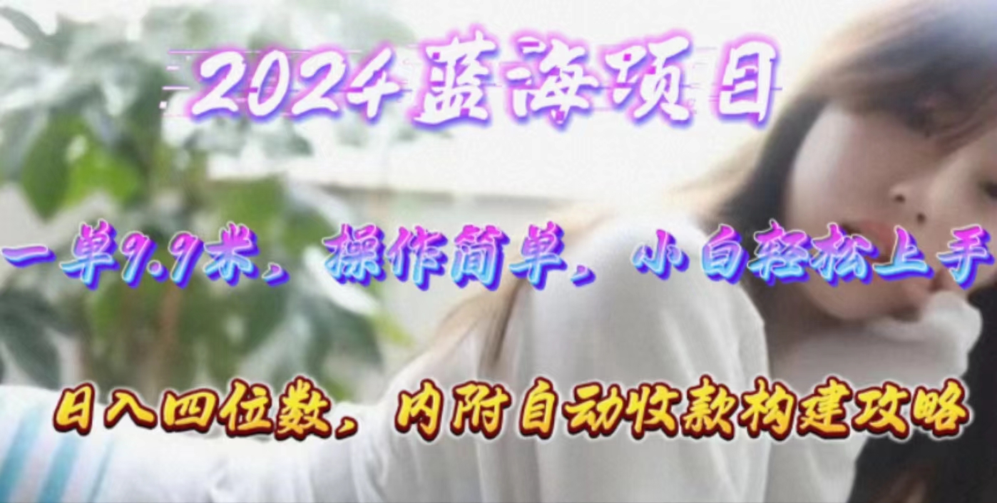 （10204期）年轻群体的蓝海市场，1单9.9元，操作简单，小白轻松上手，日入四位数-网创资源库