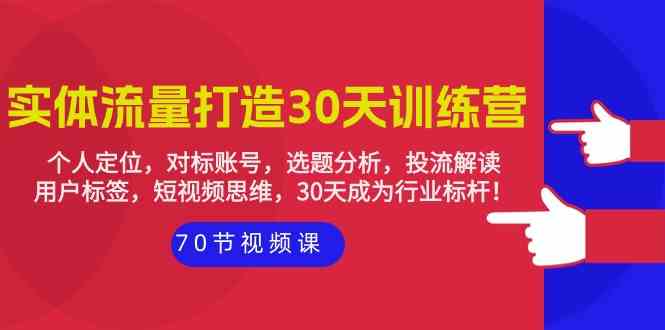 （9782期）实体-流量打造-30天训练营：个人定位，对标账号，选题分析，投流解读-70节-网创资源库