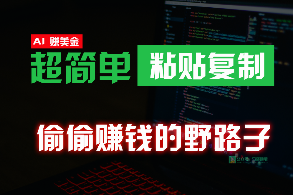 偷偷赚钱野路子，0成本海外淘金，无脑粘贴复制，稳定且超简单，适合副业兼职-网创资源库