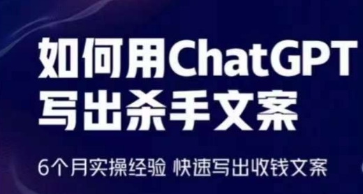 如何用ChatGPT写出杀手文案，6个月实操经验，快速写出收钱文案-网创资源库