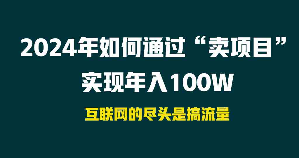 （9147期） 2024年如何通过“卖项目”实现年入100W-网创资源库