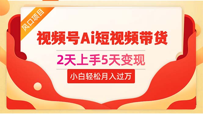 （10807期）2天上手5天变现视频号Ai短视频带货0粉丝0基础小白轻松月入过万-网创资源库