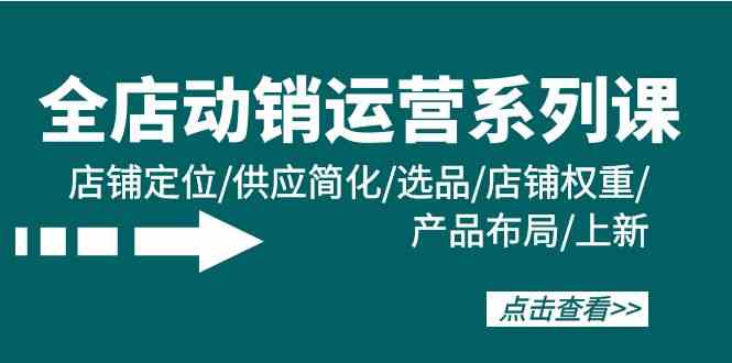 （9845期）全店·动销运营系列课：店铺定位/供应简化/选品/店铺权重/产品布局/上新-网创资源库