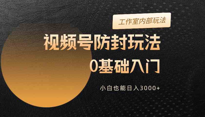 （10107期）2024视频号升级防封玩法，零基础入门，小白也能日入3000+-网创资源库