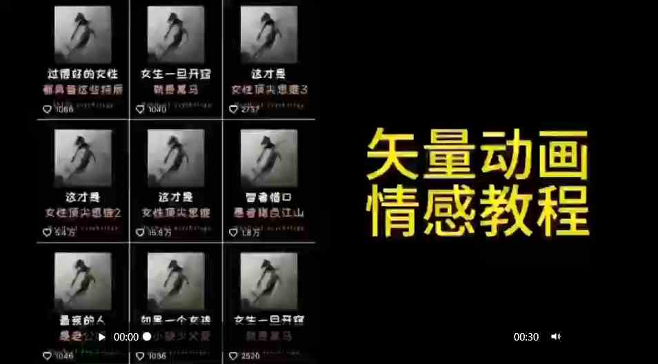 （9334期）矢量动画情感教程：高点赞涨粉，适合情感、思维、创业教育等赛道-网创资源库