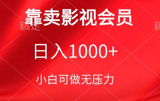 靠卖影视会员，日入1000+，落地保姆级教程，新手可学-网创资源库