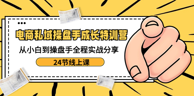 电商私域-操盘手成长特训营：从小白到操盘手全程实战分享-24节线上课-网创资源库