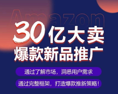 亚马逊·30亿大卖爆款新品推广，可复制、全程案例实操的爆款推新SOP-网创资源库