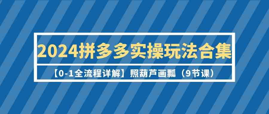 （9559期）2024拼多多实操玩法合集【0-1全流程详解】照葫芦画瓢（9节课）.-网创资源库