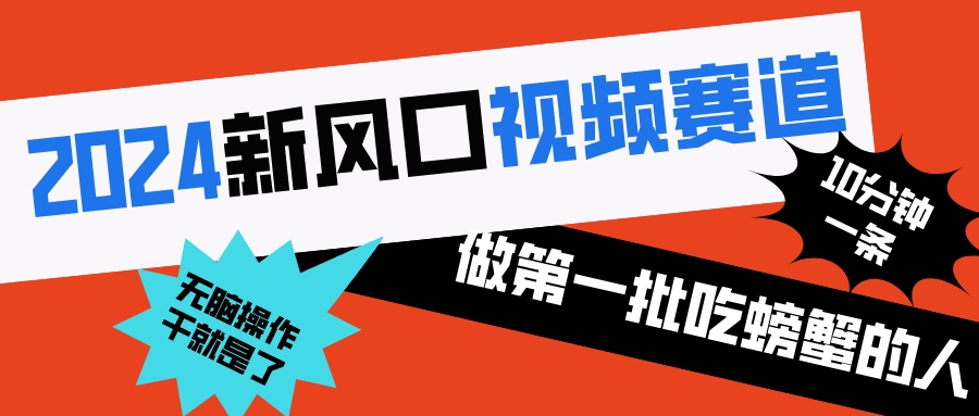 2024新风口视频赛道 做第一批吃螃蟹的人 10分钟一条原创视频 小白无脑操作1-网创资源库